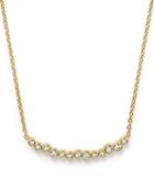 Ippolita 18k Gold Glamazon Stardust Skinny Smile Bar Necklace With Diamonds, 16