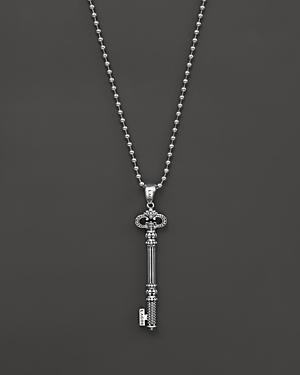 Lagos Sterling Silver Caviar Skeleton Key Pendant Necklace, 34