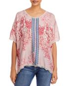 Johnny Was House Halsey Silk Printed Top
