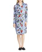 Lauren Ralph Lauren Pinstripe Floral Shirt Dress