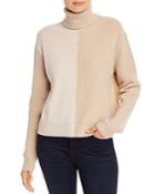 Theory Color-blocked Cashmere Turtleneck