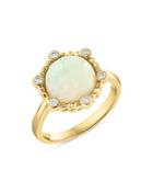 Bloomingdale's Opal & Diamond Halo Ring In 14k Yellow Gold - 100% Exclusive