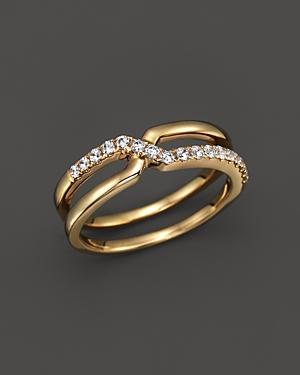 Diamond Crossover Ring In 14k Yellow Gold, .25 Ct. T.w.