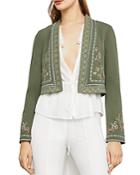 Bcbgmaxazria Floral Embroidered Cropped Jacket