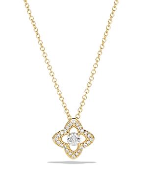 David Yurman Venetian Quatrefoil Necklace With Diamonds In 18k Gold