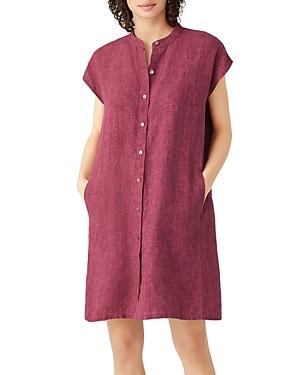 Eileen Fisher Linen Mandarin Collar Dress