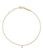 Zoe Chicco 14k Yellow Gold Diamond Charm Anklet