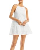Aqua Eyelet Embroidered Dress