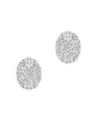 Bloomingdale's Diamond Round & Baguette Oval Cluster Stud Earrings In 14k White Gold, 1.0 Ct. T.w. - 100% Exclusive