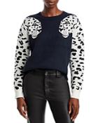 Aqua Leopard Intarsia Crewneck Sweater - 100% Exclusive