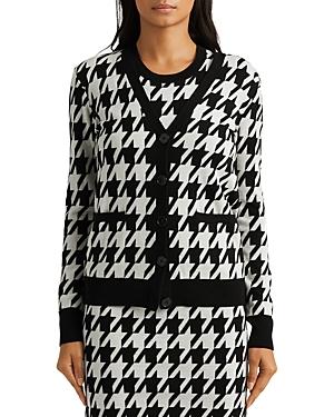 Lauren Ralph Lauren Wool Houndstooth Cardigan