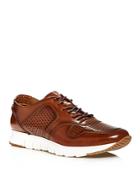 Kenneth Cole Men's Bailey Perforated Burnished Leather Lace Up Sneakers