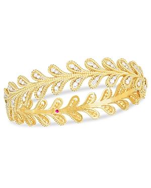 Roberto Coin 18k Yellow Gold Byzantine Barocco Diamond Vine-motif Bangle Bracelet