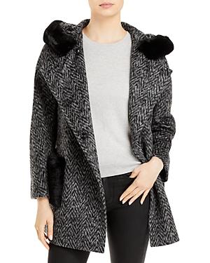 Cinzia Rocca Herringbone Faux Fur Coat
