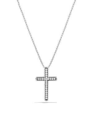 David Yurman Petite Pave Cross Necklace With Diamonds