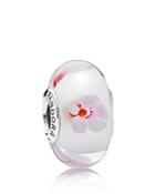 Pandora Charm - Murano Glass & Sterling Silver Cherry Blossom