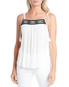 1.state Embroidered Sleeveless Top