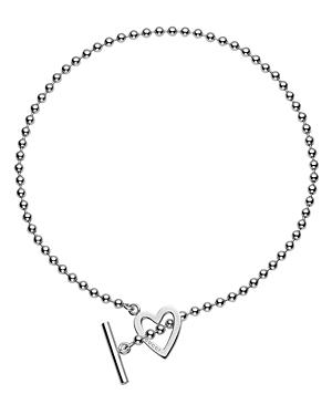 Gucci Sterling Silver Toggle Heart Necklace, 16