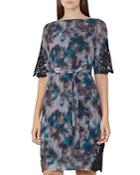 Reiss Ardant Lace-inset Printed Dress