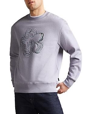 Ted Baker Carick Cotton Embroidered Flower Sweatshirt
