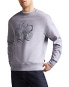Ted Baker Carick Cotton Embroidered Flower Sweatshirt