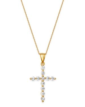 Bloomingdale's Diamond Large Cross Pendant Necklace In 14k Yellow Gold, 0.50 Ct. T.w. - 100% Exclusive