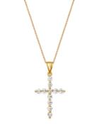 Bloomingdale's Diamond Large Cross Pendant Necklace In 14k Yellow Gold, 0.50 Ct. T.w. - 100% Exclusive