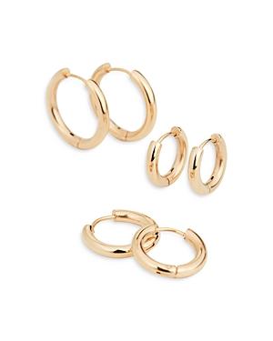 Shashi Huggie Hoop Earrings, Set Of 3