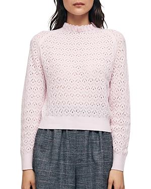 Maje Motifette Open Knit Pointelle Sweater