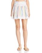 Place Nationale Peille Embroidered Candy Stripe Mini Skirt