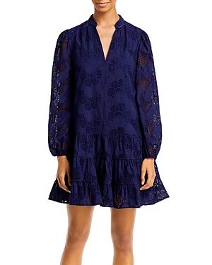 Milly V Neck Ruffled Hem Dress
