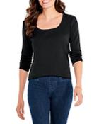 Nic+zoe Long Sleeve Square Neck Tee