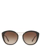 Burberry Check Round Sunglasses, 53mm