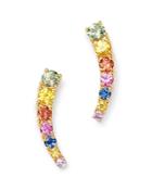 Bloomingdale's Rainbow Sapphire Climber Earrings In 14k Yellow Gold - 100% Exclusive