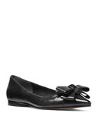 Michael Kors Collection Marla Leather Pointed Toe Bow Flats