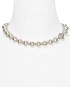 Nadri Simulated Pearl And Crystal Rondelles Necklace, 16