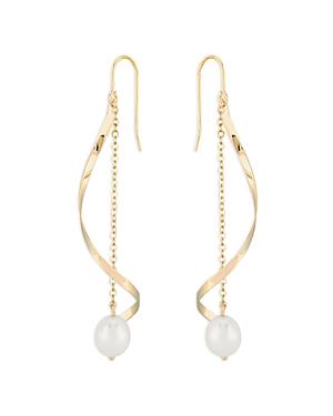Bloomingdale's Freshwater Pearl Wrap Around Drop Earrings In 14k Yellow Gold - 100% Exclusive