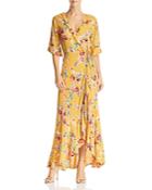 Band Of Gypsies Hudson Floral-print Maxi Wrap Dress