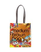 Bloomingdale's Allover Emoji Medium Brown Bag Tote