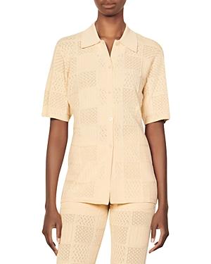 Sandro Isaiah Pointelle Cardigan