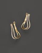 Diamond Wavy Hoop Earrings In 14k Yellow Gold, .50 Ct. T.w.