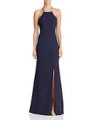 Bariano High-neck Cross-back Gown