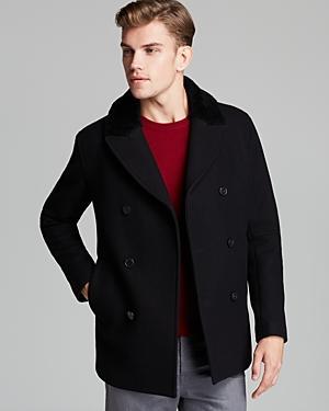 Theory Dagmar Straffan Shearling Collar Double-breasted Coat