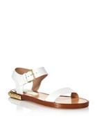 Stuart Weitzman Women's Rosewood Leather Studded Ankle Strap Sandals