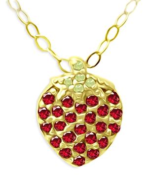 Aqua Ruby & Crystal Strawberry Pendant Necklace, 15.5-17.5 - 100% Exclusive