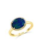 Bloomingdale's Blue Opal & Diamond Ring In 14k Yellow Gold - 100% Exclusive