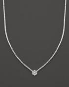 Diamond Cluster Necklace In 14k White Gold, 1.10 Ct. T.w.