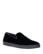 Santoni Men's Muad Slip On Velvet Loafers