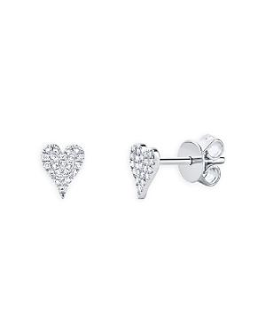 Moon & Meadow 14k White Gold Diamond Pave Heart Stud Earrings - 100% Exclusive
