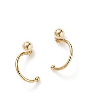 14k Yellow Gold Hoop And Ball Earrings - 100% Exclusive